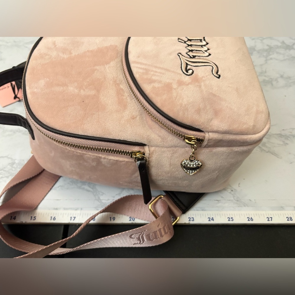 NWT Juicy Couture Cafe Dusty Blush Queen Of Everything Backpack Change Purse - Picture 9 of 10